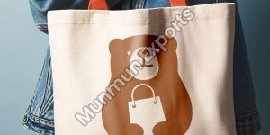 Printed Canvas Beach Bag