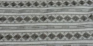 Grey Stripe Diamond Sequin Embroidered Silk Fabric