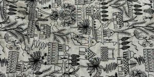 Grey Unique Pattern Sequin Embroidered Silk Fabric