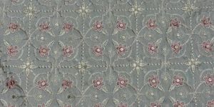 Pink Floral Grid Sequin Embroidered Royal Silk Fabric