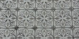 Silver Floral Grid Sequin Embroidered Royal Silk Fabric