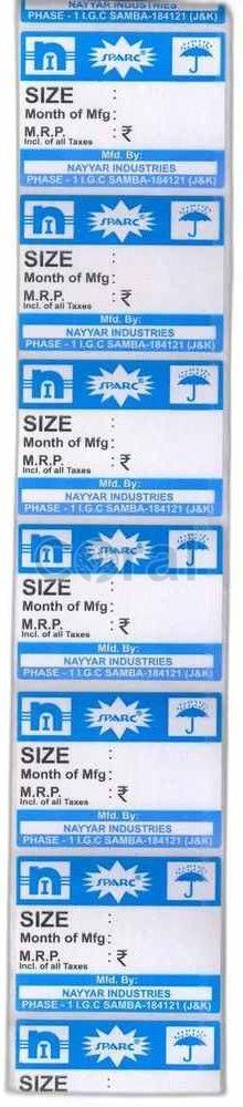 Printed Chromo Paper Barcode Label