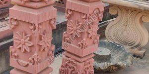 Square Red Sandstone Pillar