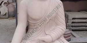 Stone Gautam Buddha Meditating Statue