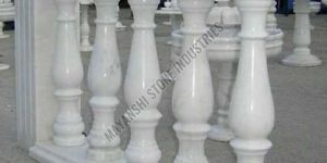 White Stone Decorative Railing Pillar
