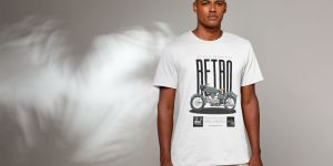 White Men Half Sleeve Cotton Printed T-Shirt