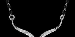 18K Whitel Gold Light Daily Wear Diamond Mangalsutra