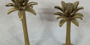 Palm Tree Brass Candle Stand