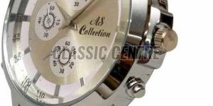 Silver Black Silicone Strap Men Analog Watch