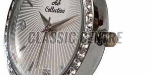 Silver Diamond Analog Watch For Women