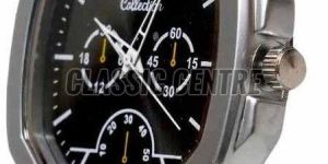 Silver Silicon Strap Men Analog Watch