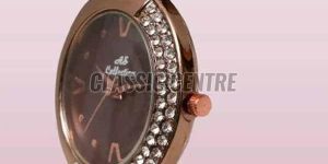 Women Stainless Steel Diamond Studded Watch