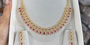 Ladies Gold Plated Artificial Necklace Set