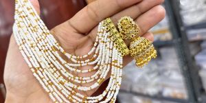 Ladies Multi-Layered Artificial Pearl Earchain Set