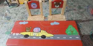 Wooden Play School Rectangular Table Chair Set