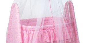 Spacious Swinging Baby Cradle with Mosquito Net Pink