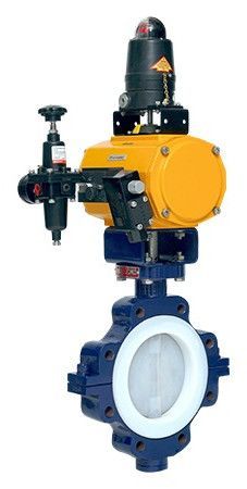 Pneumatically Actuated Lined Butterfly Valve