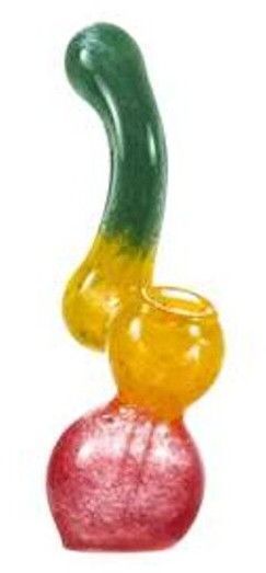 Colorful Mini Glass Bubbler with Curved Neck