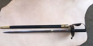 American Cutlass Sword W/ Leather Scabbard