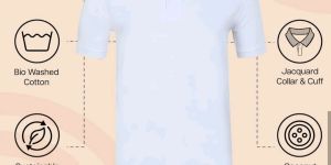 Mens White Cotton Polo T-Shirt