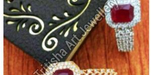 Silver Golden American Diamond Bracelet