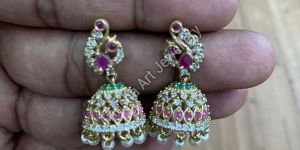 Premium Stone Hanging Jhumka Earrings