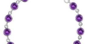 Ladies Purple Amethyst Adjustable Chain Bracelet