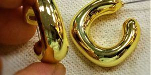 Stainless Steel 18K Gold Plated Hoop Earrings