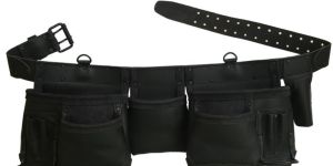 LEATHER TOOL POUCH IN TOP GRAIN LEATHER BLACK COLOUR