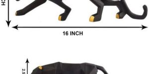 Set of 2 Polyresin Jaguar Showpiece