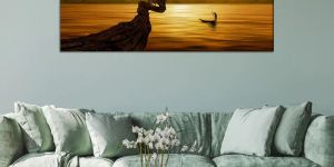 Twisted Tree and Sunset Canvas Print Wall Painting