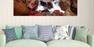 Waterfall and Stone Canvas Print Wall Painting