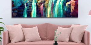 Waterfall Scenery Premium Canvas Wall Painting