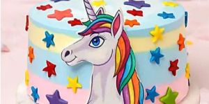 Unicorn Theme Pineapple Cake