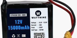 WATTNINE 12V 15Ah Lithium (NMC) Battery with Warranty