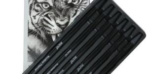 Woodless Charcoal Pencil Set of 6 (3 Soft, 2 Medium, 1 Hard)