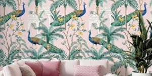 Pink Peacock Paradise Wallpaper