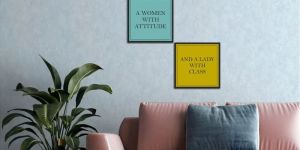 Positive Vibes with Motivation Wall Frames Set of 3