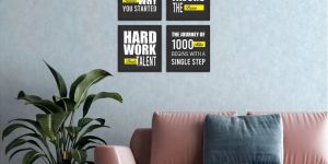 Premium Motivational Thoughts Set of 4 Wall Frames