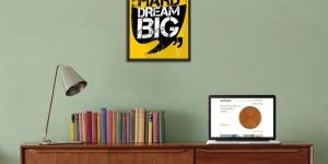 Work Hard Dream Big Single Wooden Wall Frame