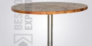 Wooden Top Round Pedestal Restaurant Table