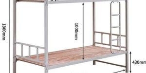 Wooden Board Metal Frame Bunk Bed