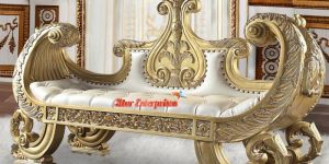 Wooden Royal Carved Bed Bench BDB-011