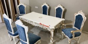 Wooden Royal Hand Carved Dining Table Set DNG-043