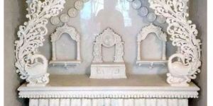 3.5 Feet White Marble Temple