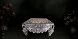 Silver Square Pooja Stool