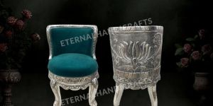 Silver Vintage Bottle Green Small Chair