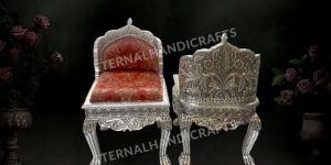 Traditional Red Cushioned Small Chair