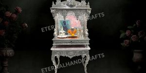 Traditional Silver Pooja Mandir for Home