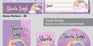 Unicorns & Rainbows - Back To School Label Pack